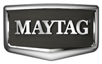  Maytag logo in all caps in white text on a black background